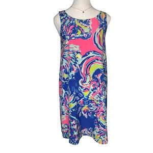 Lilly Pulitzer Jackie Silk Sleeveless Shift Dress, Multi‎ Coastal Retreat, Sz S